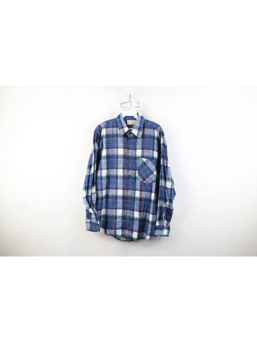 Vintage 70s Streetwear Mens Medium Faded Flannel Collared Button Shirt Plaid